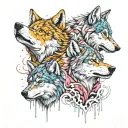 two wolves inside my mind thinking intelligence power tattoo design idea