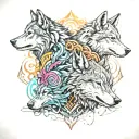 two wolves inside my mind thinking intelligence power tattoo design idea