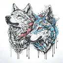two wolves inside my mind thinking intelligence power tattoo design idea