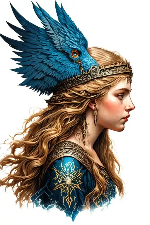 Norse frigg freyja tattoo design idea