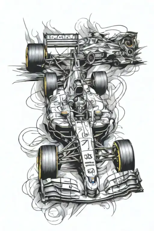 F1 car tattoo design idea