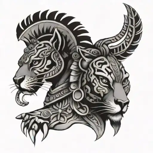 aztec jaguar warrior tattoo design idea