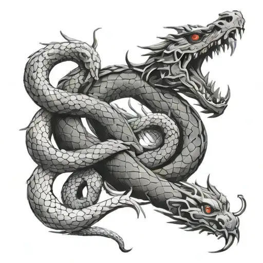 snake dragon tattoo design idea