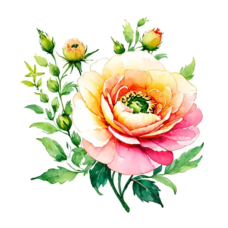 Ranunculus tattoo design idea