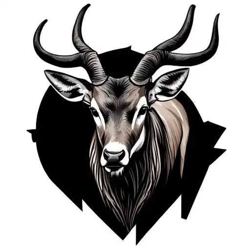 eland inside the outline of zimbabwe tattoo design idea