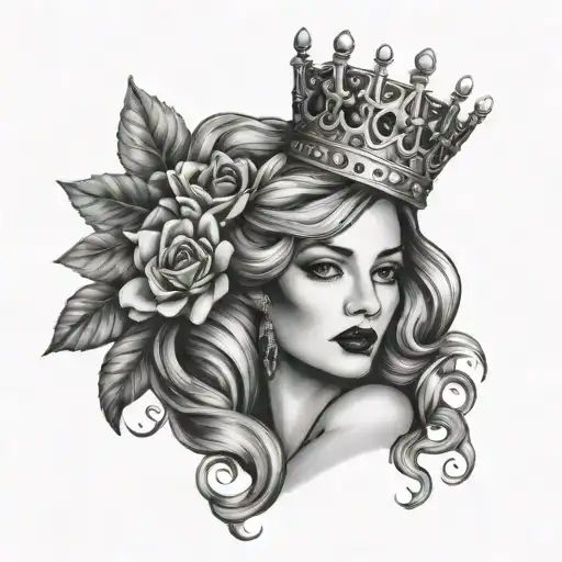 qos and bbc only queen tattoo design idea
