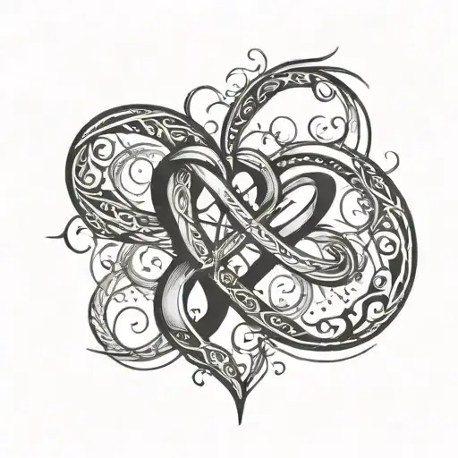 simple polyamory infinity heart tattoo design idea