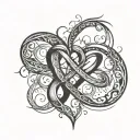 simple polyamory infinity heart tattoo design idea