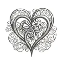 simple polyamory infinity heart tattoo design idea