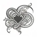 simple polyamory infinity heart tattoo design idea