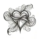 simple polyamory infinity heart tattoo design idea