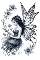 fairy surrounded tattoo design idea