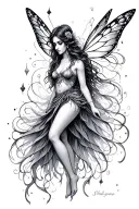 fairy surrounded tattoo design idea