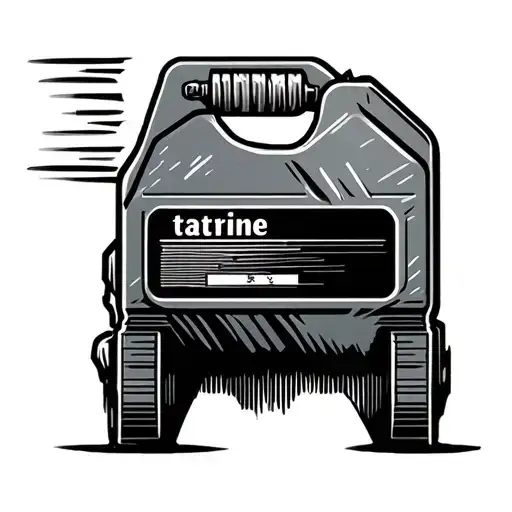 Minimal line art jerry can icon, clean outline. tattoo design idea