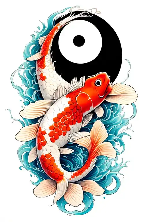 koi fish yin yang tattoo design idea