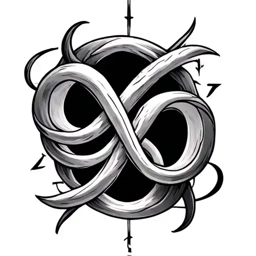 Tattoo on the inside of Biceps Carobos in the form of infinity with runes tattoo design idea