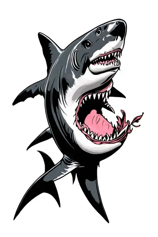 fine line bull shark tattoo tattoo design idea