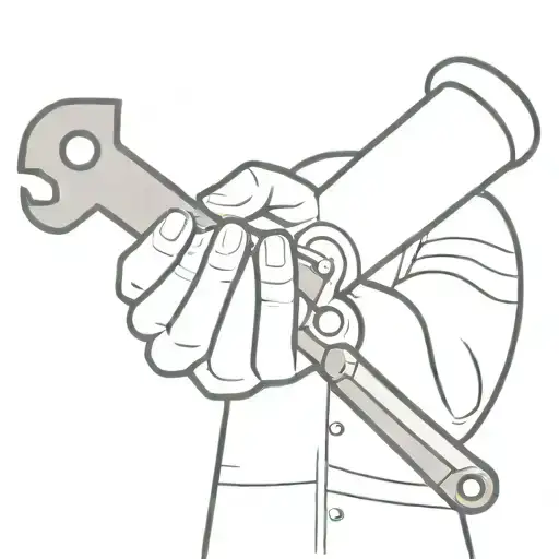 mechanic holding a wrench tattoo design idea