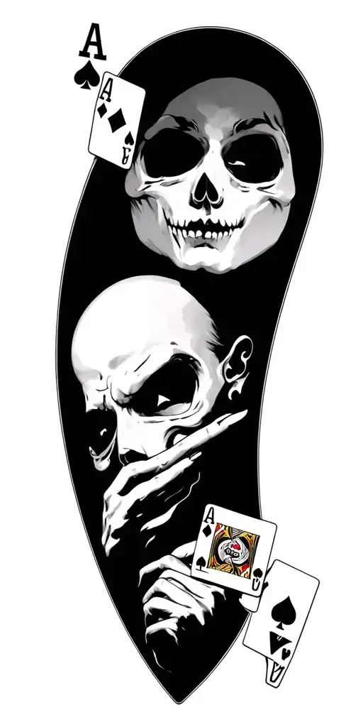 heaven light, playing cards and sadboy shit tattoo design idea