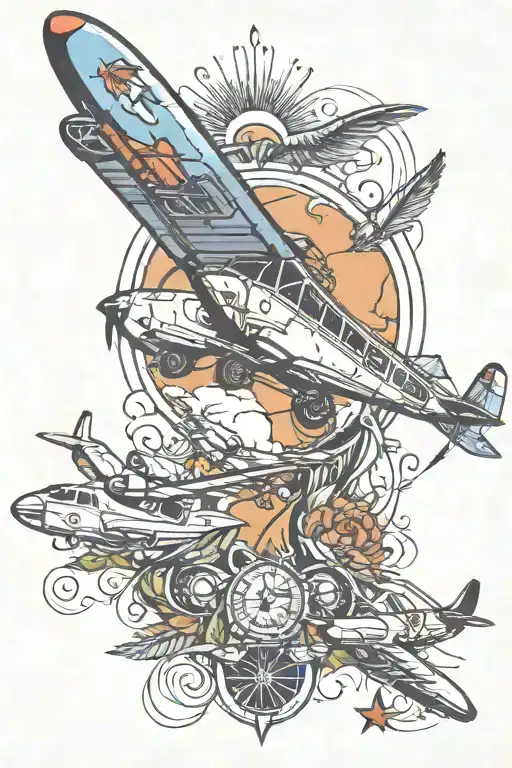 aviation travel tattoo tattoo design idea