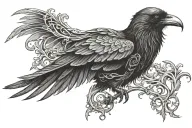 Raven Grim Reaper tattoo design idea