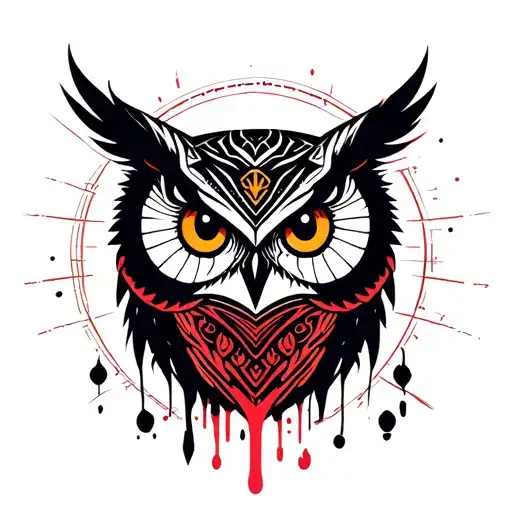 Owl , Judo Kimono , Patient , blood , money , power , Hercule tattoo design idea