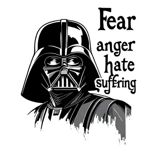 "Fear anger hate suffering" darth vader tattoo design idea