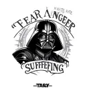 "Fear anger hate suffering" darth vader tattoo design idea