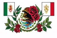 Mexico flag and roses intertwined tattoo design idea