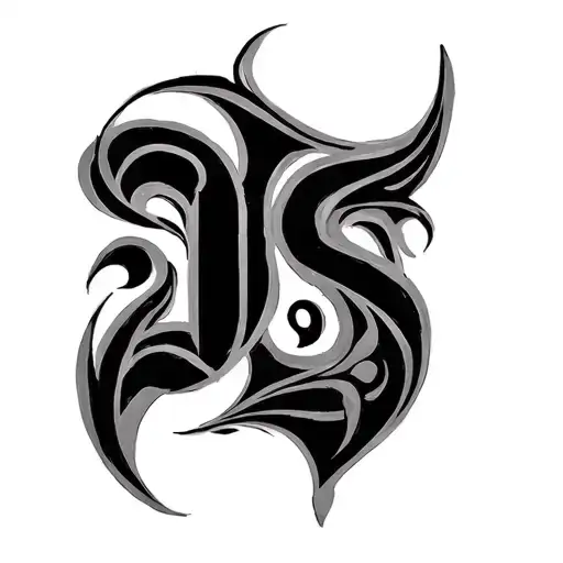 "DS" maori tattoo design idea