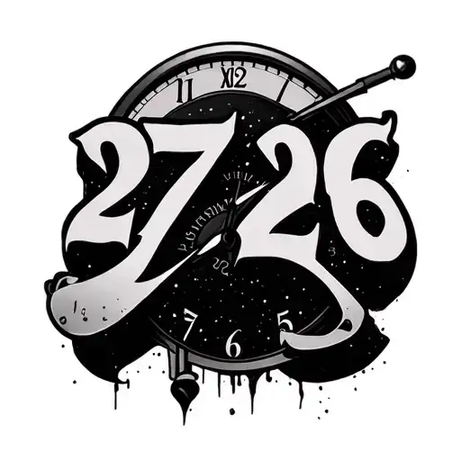 "27:26" Clock Font tattoo design idea