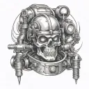 skull welders working tattoo design idea