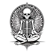 skeleton meditating tattoo design idea