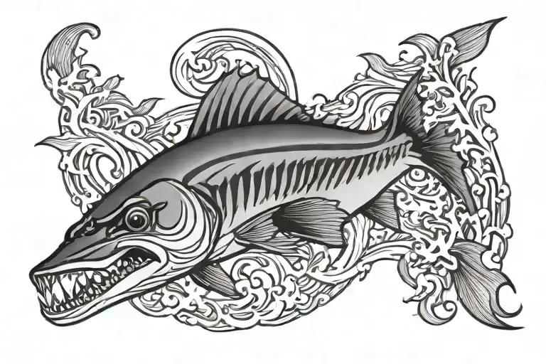 barracuda tattoo design idea