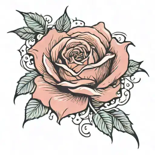 A rose (flower) and next to it a writing in Japanese with the meaning: "I will fear no evil" tattoo design idea
