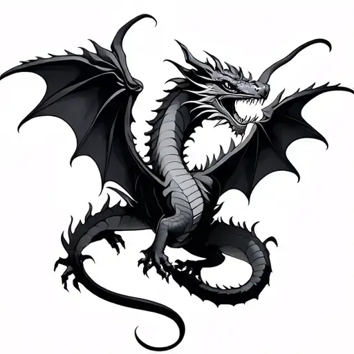 Flying Dragon tattoo design idea