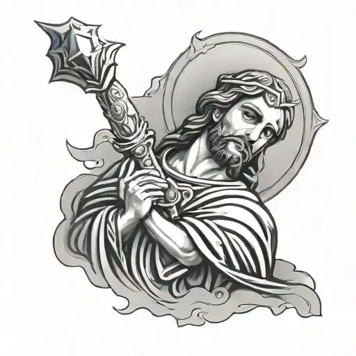 San Judas tattoo design idea