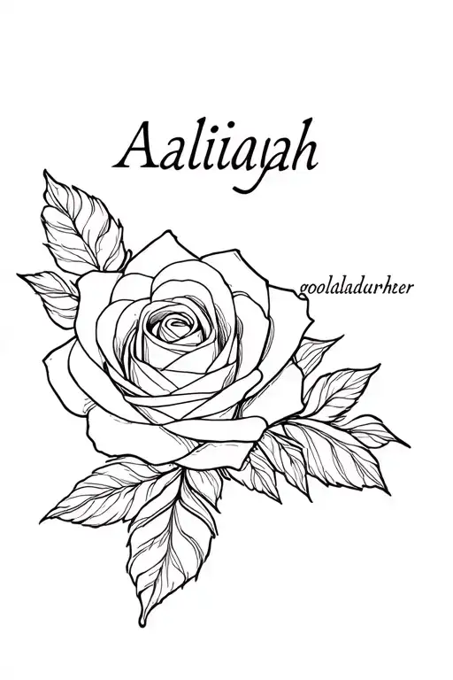 make a tattoo for my goddaughter her name is Aaliyah-rose  tattoo design idea