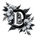 Cursive D C tattoo design idea