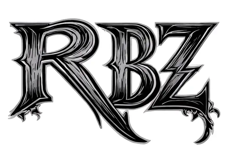 initials RBZ tattoo design idea