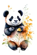 Panda bear cub tattoo design idea
