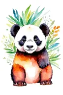 Panda bear cub tattoo design idea