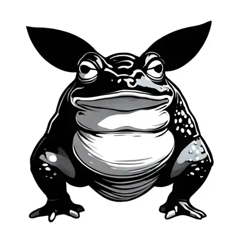 A frog dressed in Yokozuna Sumo attire doing a sumo pose tattoo design idea
