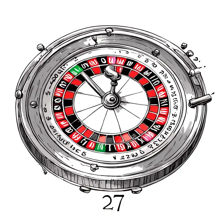 roulette wheel number 27 tattoo design idea