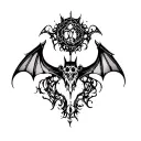 gothic bat sternum tattoo tattoo design idea
