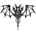 gothic bat sternum tattoo tattoo design idea