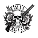 Guns N Roses lined frame inside tattoo design idea