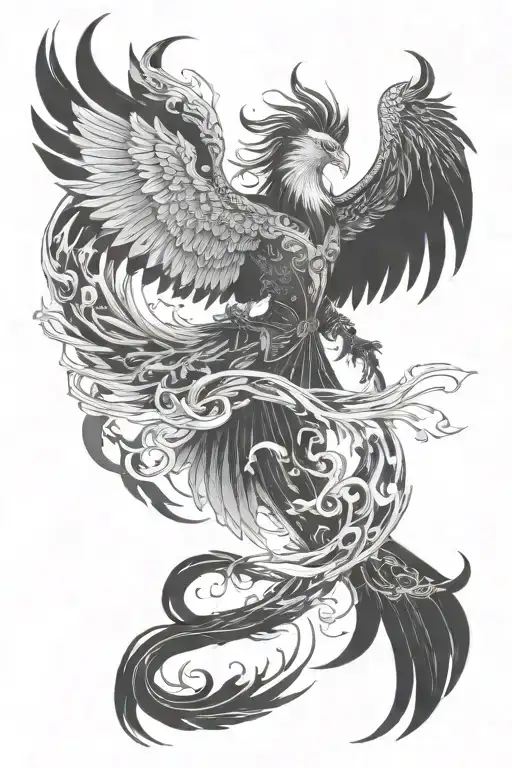Wizard and phoenix tattoo design tattoo design idea
