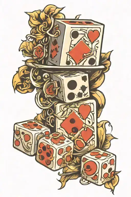 colt with dice set tattoo design idea
