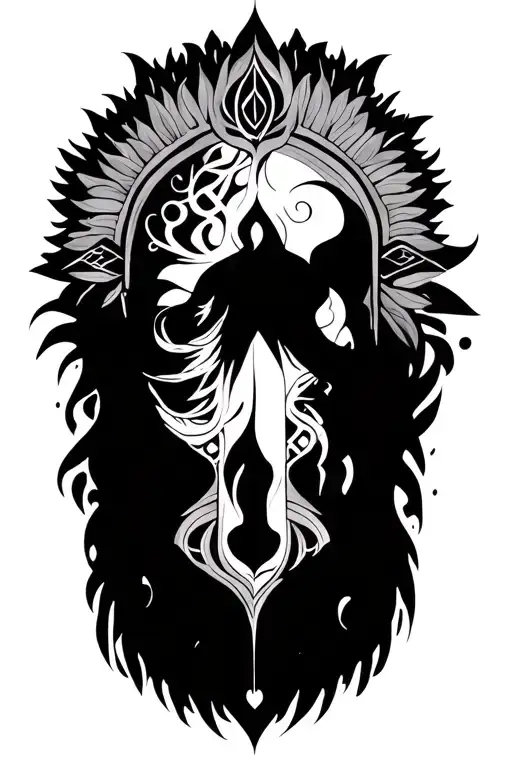 spiritual symbols for protection, good luck and family tattoo design idea